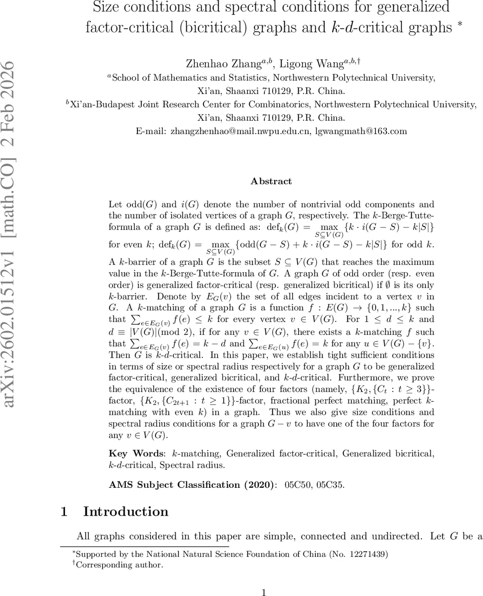 Size conditions and spectral conditions for generalized factor-critical (bicritical) graphs and $k$-$d$-critical graphs