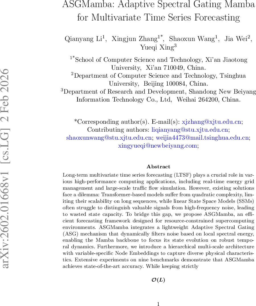 ASGMamba: Adaptive Spectral Gating Mamba for Multivariate Time Series Forecasting