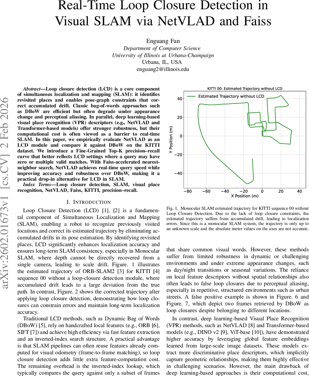 Real-Time Loop Closure Detection in Visual SLAM via NetVLAD and Faiss