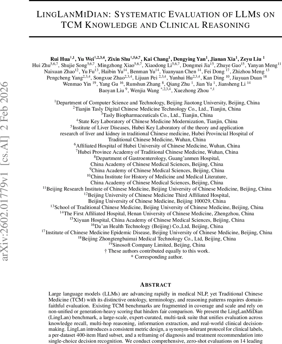 LingLanMiDian: Systematic Evaluation of LLMs on TCM Knowledge and Clinical Reasoning