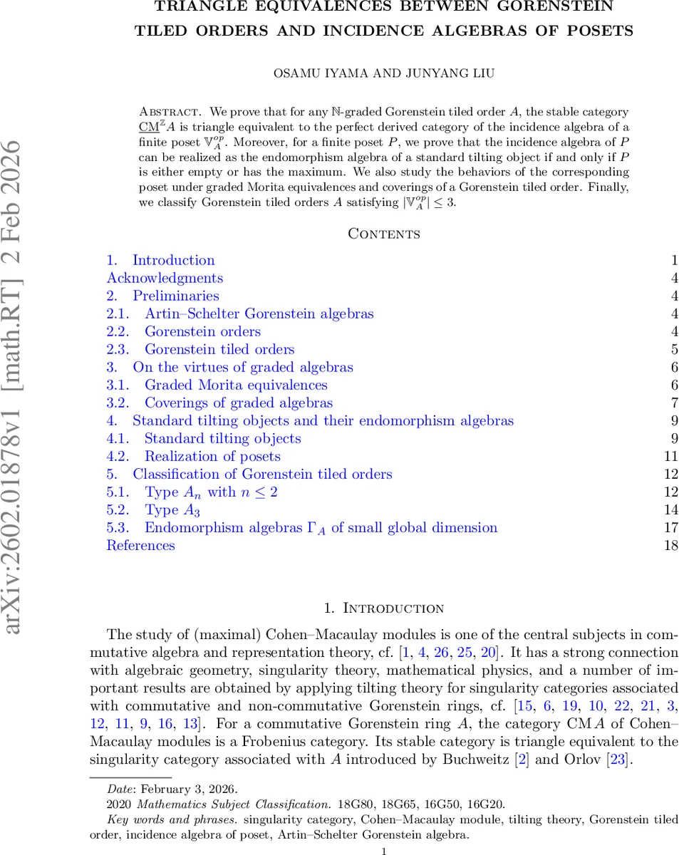 Triangle equivalences between Gorenstein tiled orders and incidence algebras of posets
