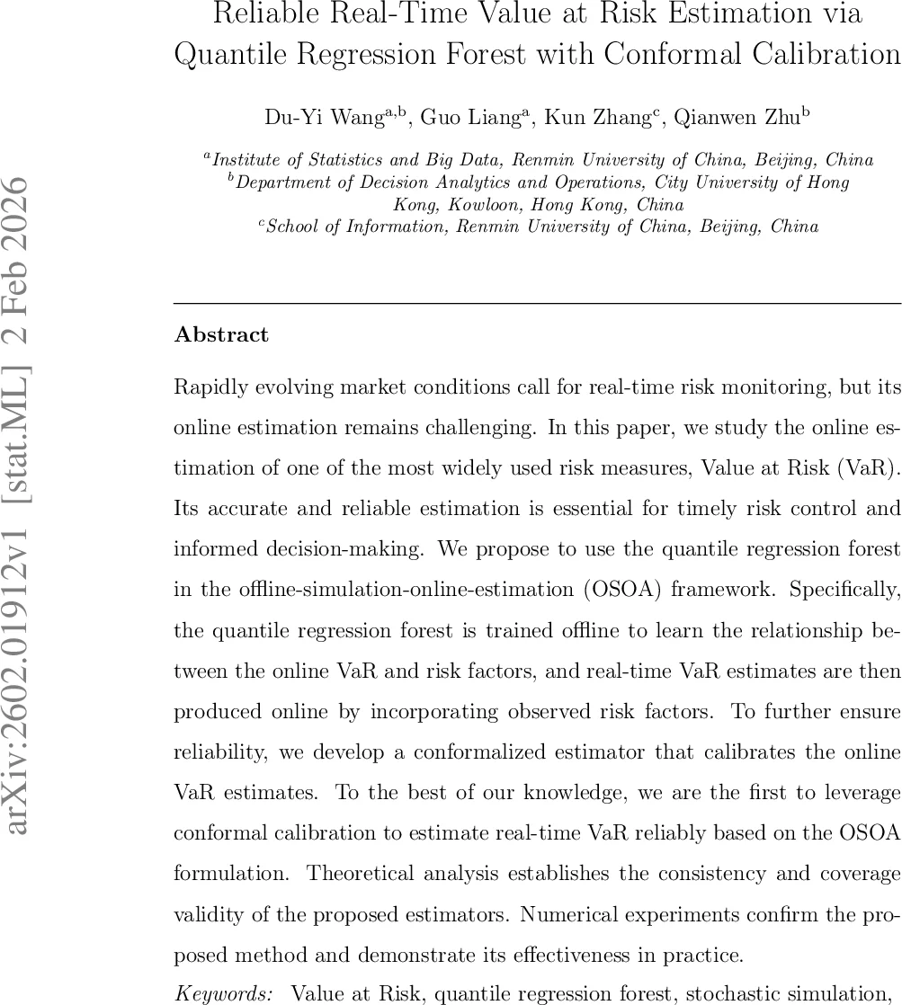 Reliable Real-Time Value at Risk Estimation via Quantile Regression Forest with Conformal Calibration