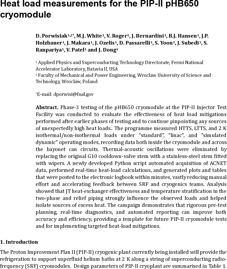 Heat load measurements for the PIP-II pHB650 cryomodule