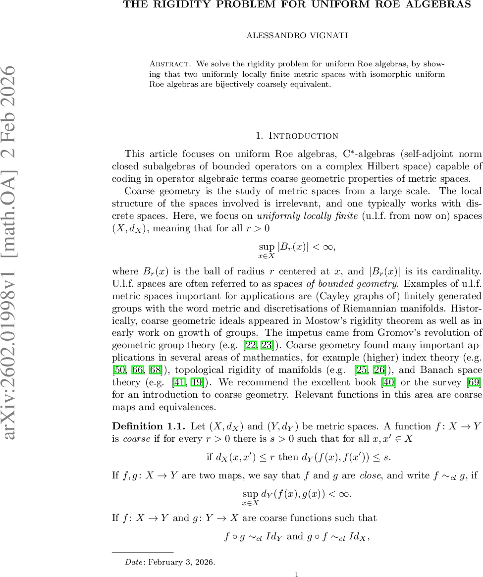 The rigidity problem for uniform Roe algebras