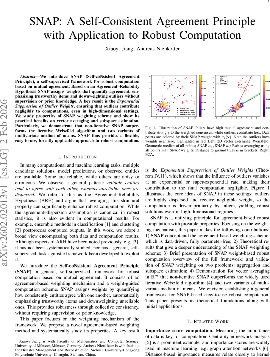SNAP: A Self-Consistent Agreement Principle with Application to Robust Computation