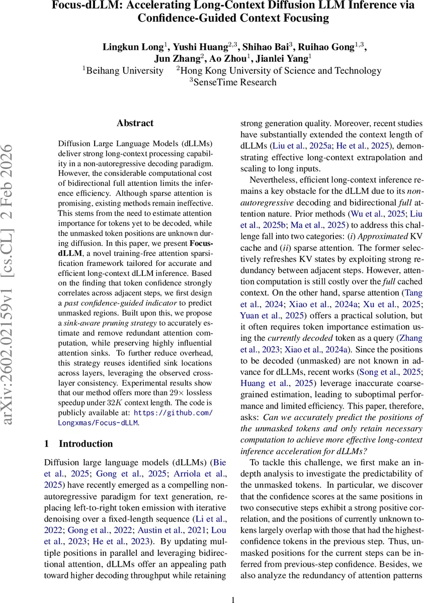 Focus-dLLM: Accelerating Long-Context Diffusion LLM Inference via Confidence-Guided Context Focusing