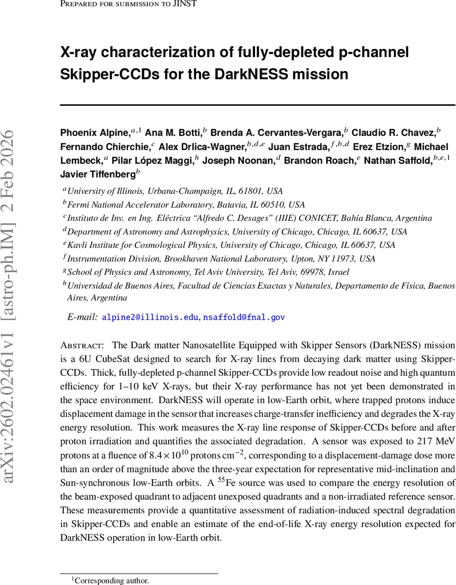 X-ray characterization of fully-depleted p-channel Skipper-CCDs for the DarkNESS mission