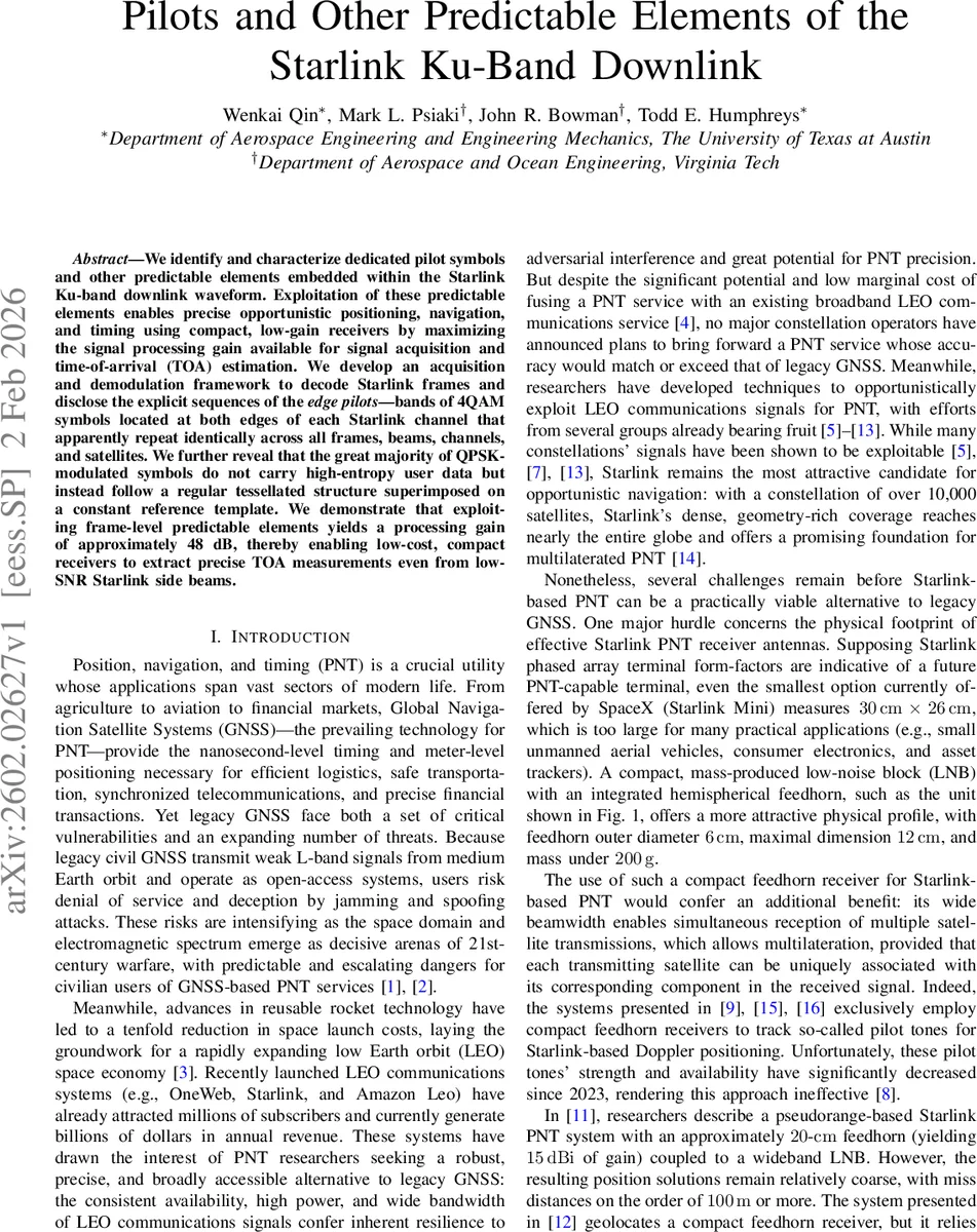 Pilots and Other Predictable Elements of the Starlink Ku-Band Downlink