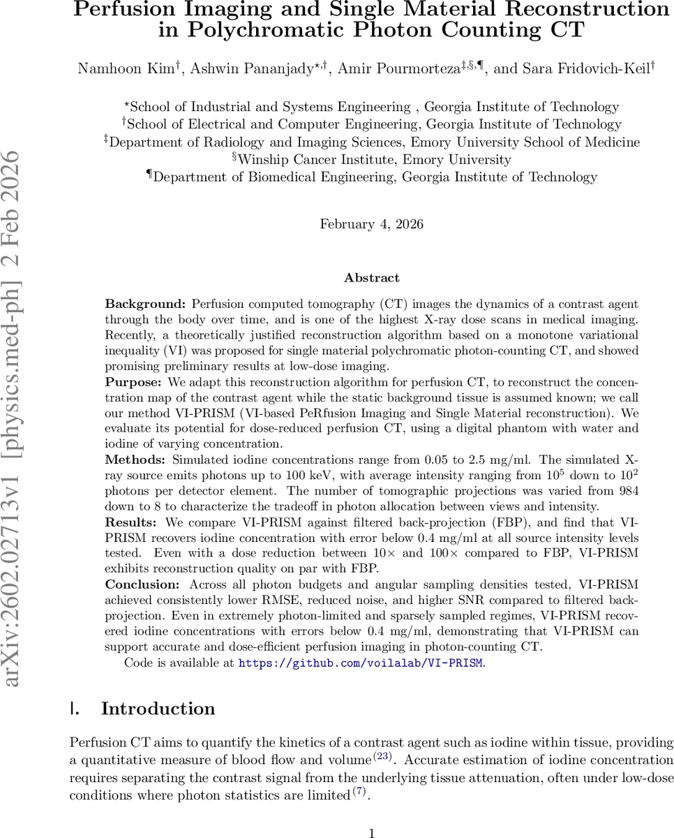 Perfusion Imaging and Single Material Reconstruction in Polychromatic Photon Counting CT