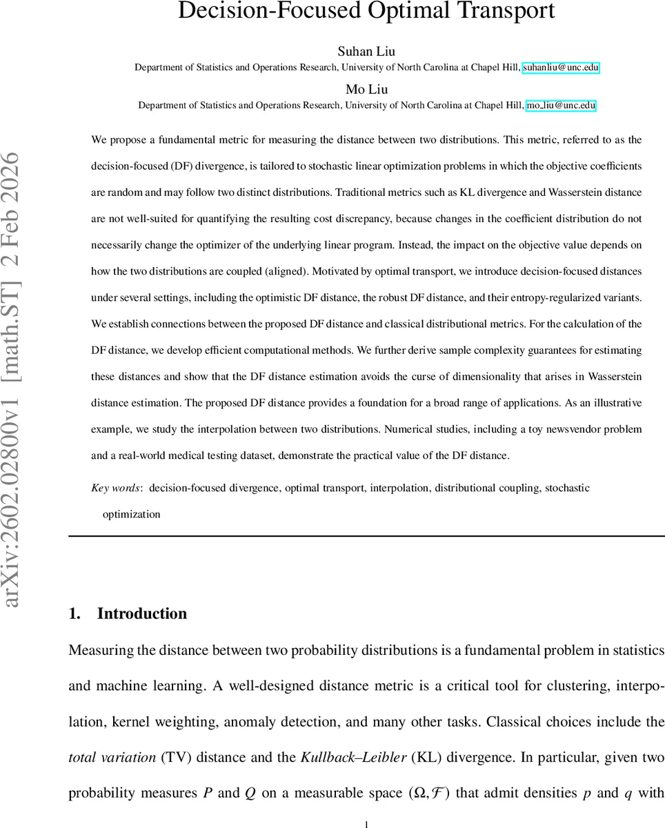 Decision-Focused Optimal Transport