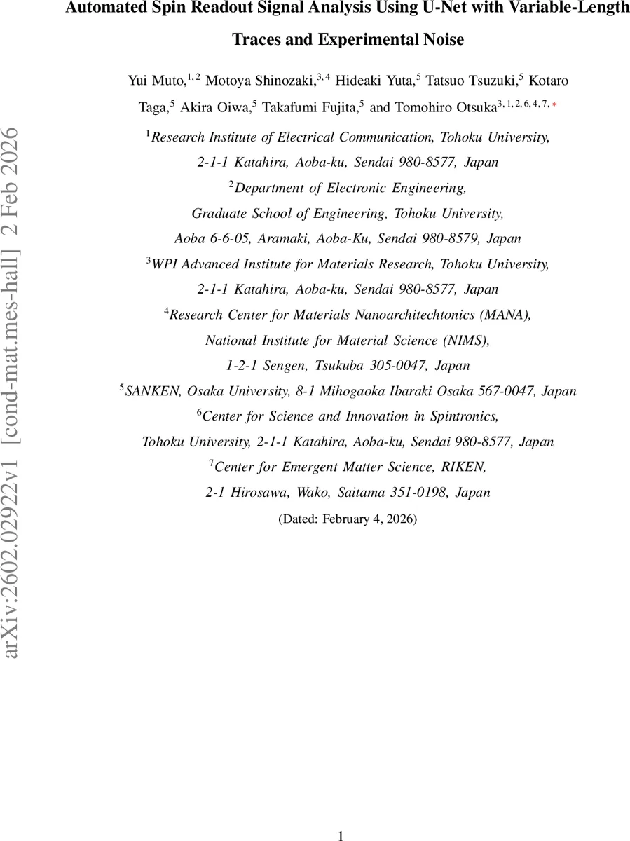 Automated Spin Readout Signal Analysis Using U-Net with Variable-Length Traces and Experimental Noise