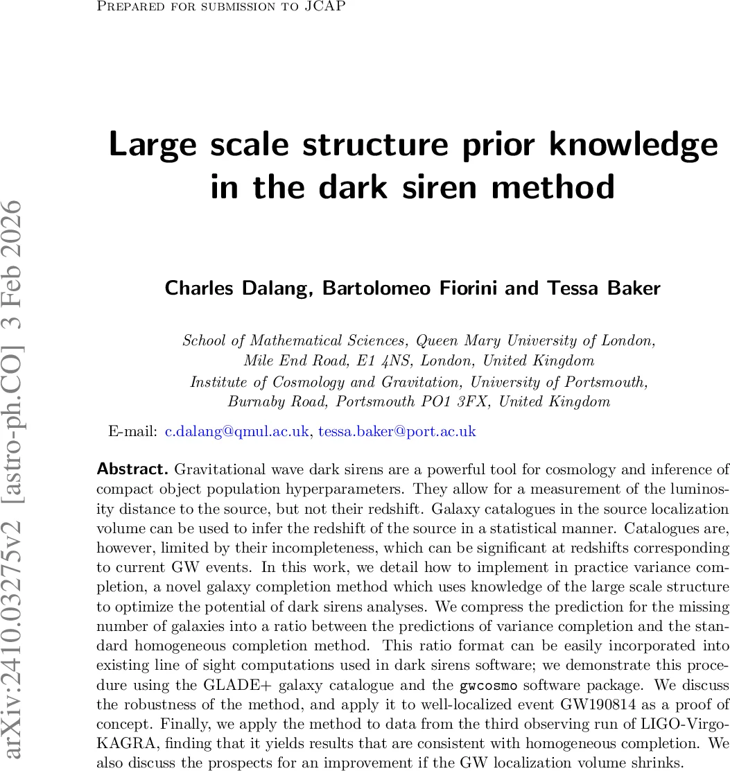 Large scale structure prior knowledge in the dark siren method