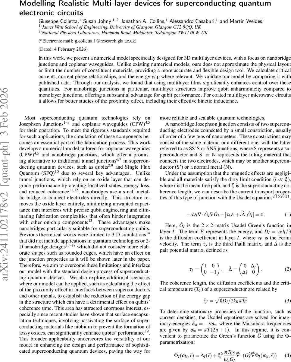 Modelling Realistic Multi-layer devices for superconducting quantum electronic circuits