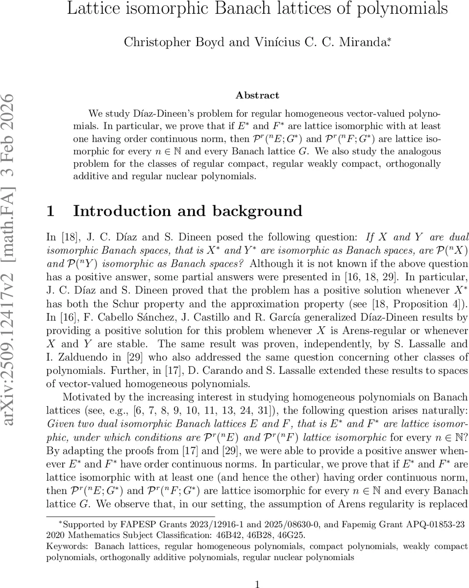 Lattice isomorphic Banach lattices of polynomials