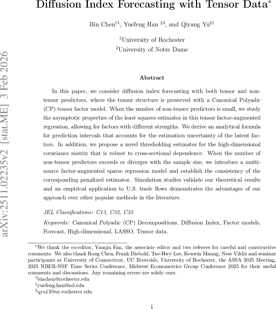 Diffusion Index Forecasting with Tensor Data