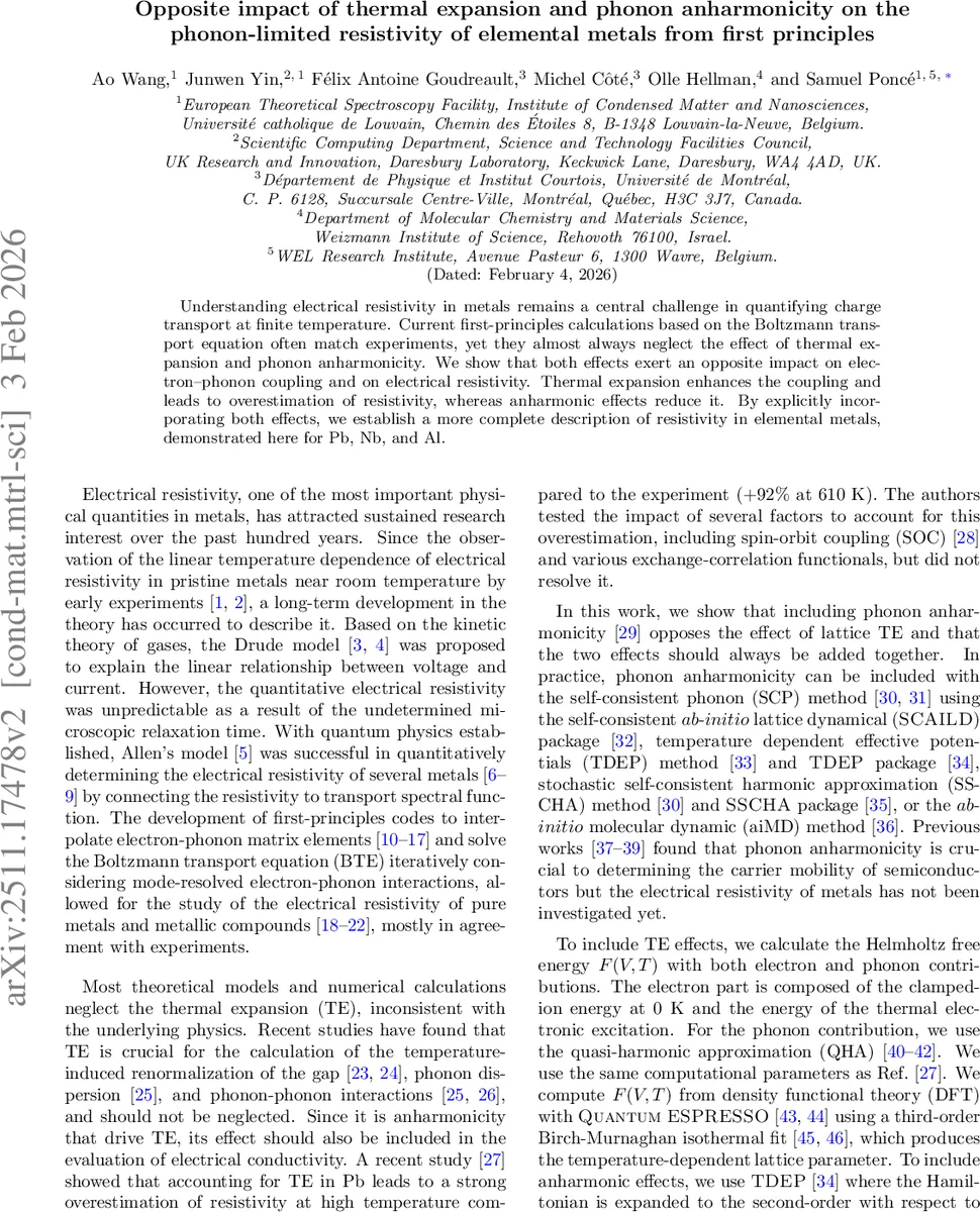 Opposite impact of thermal expansion and phonon anharmonicity on the phonon-limited resistivity of elemental metals from first principles
