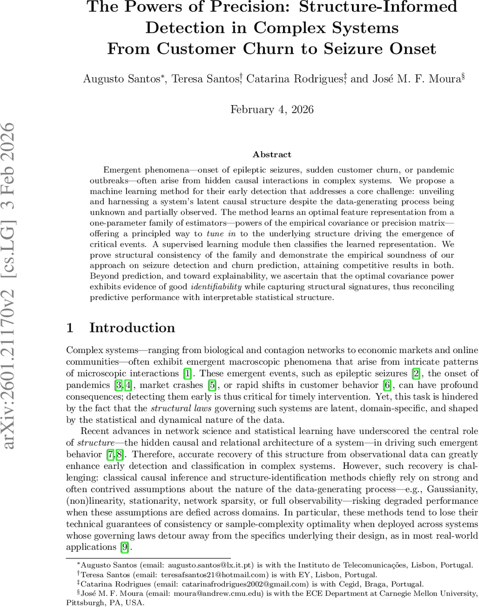 The Powers of Precision: Structure-Informed Detection in Complex Systems -- From Customer Churn to Seizure Onset