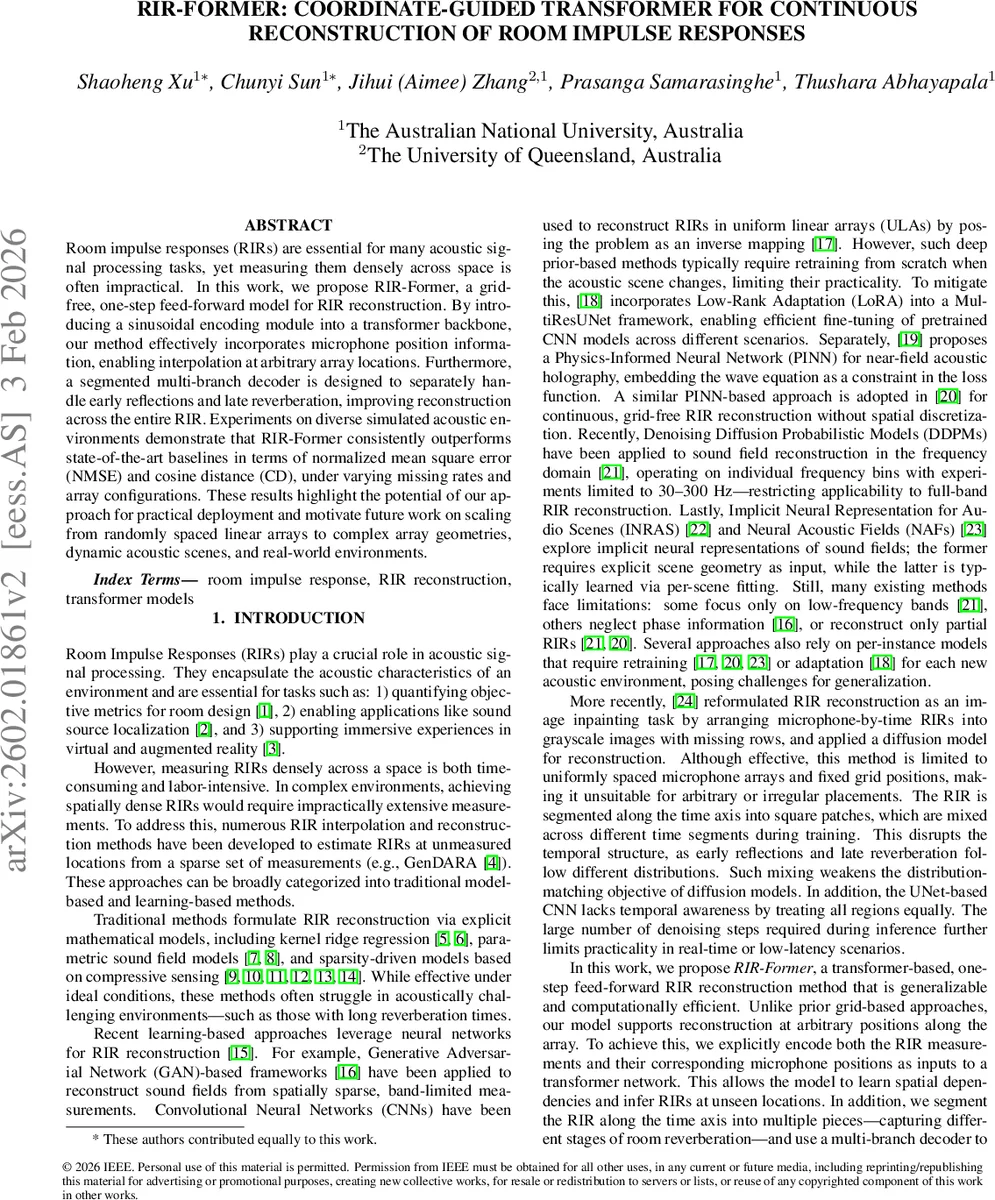 RIR-Former: Coordinate-Guided Transformer for Continuous Reconstruction of Room Impulse Responses