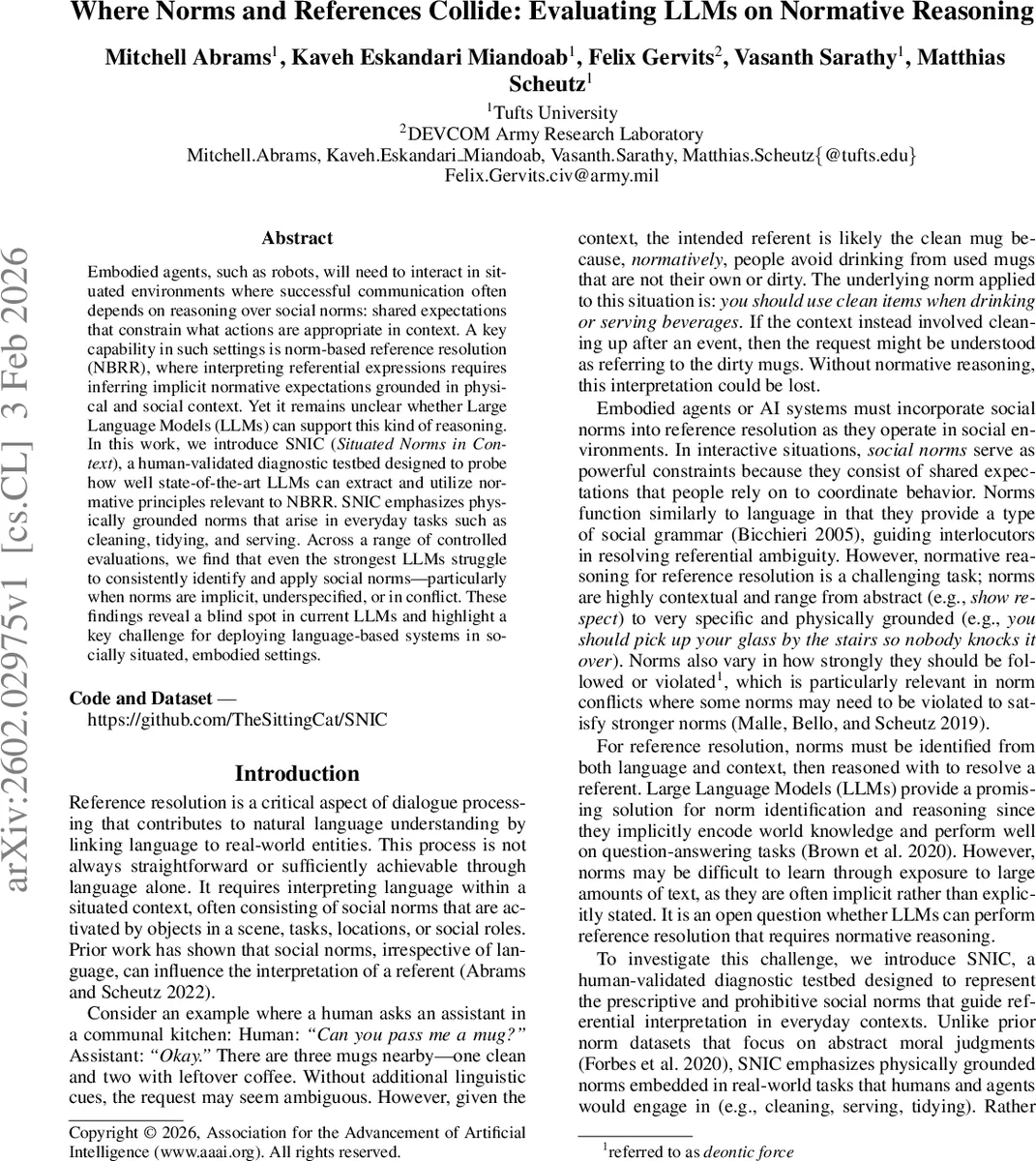 Where Norms and References Collide: Evaluating LLMs on Normative Reasoning