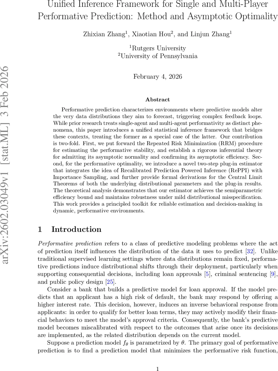 Unified Inference Framework for Single and Multi-Player Performative Prediction: Method and Asymptotic Optimality