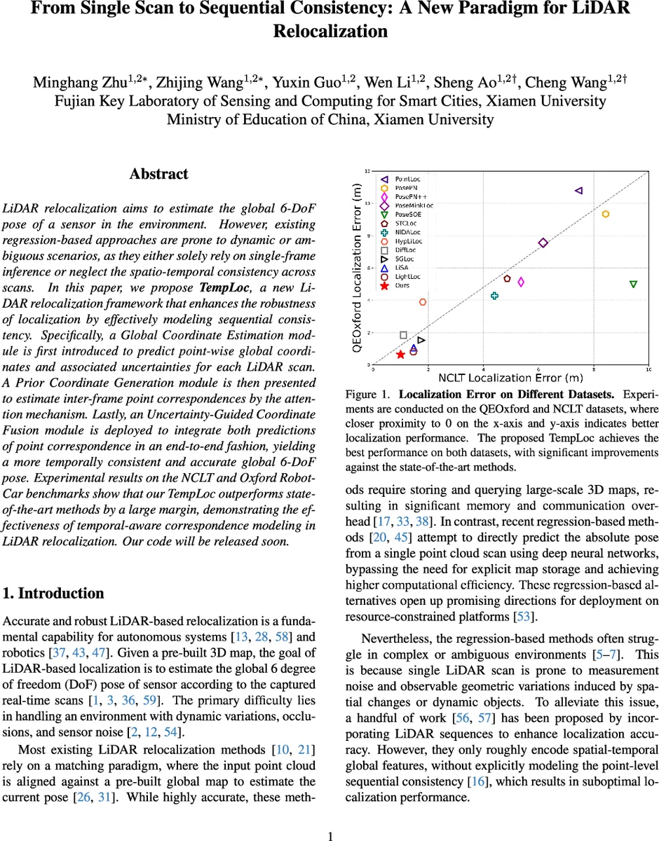 From Single Scan to Sequential Consistency: A New Paradigm for LIDAR Relocalization