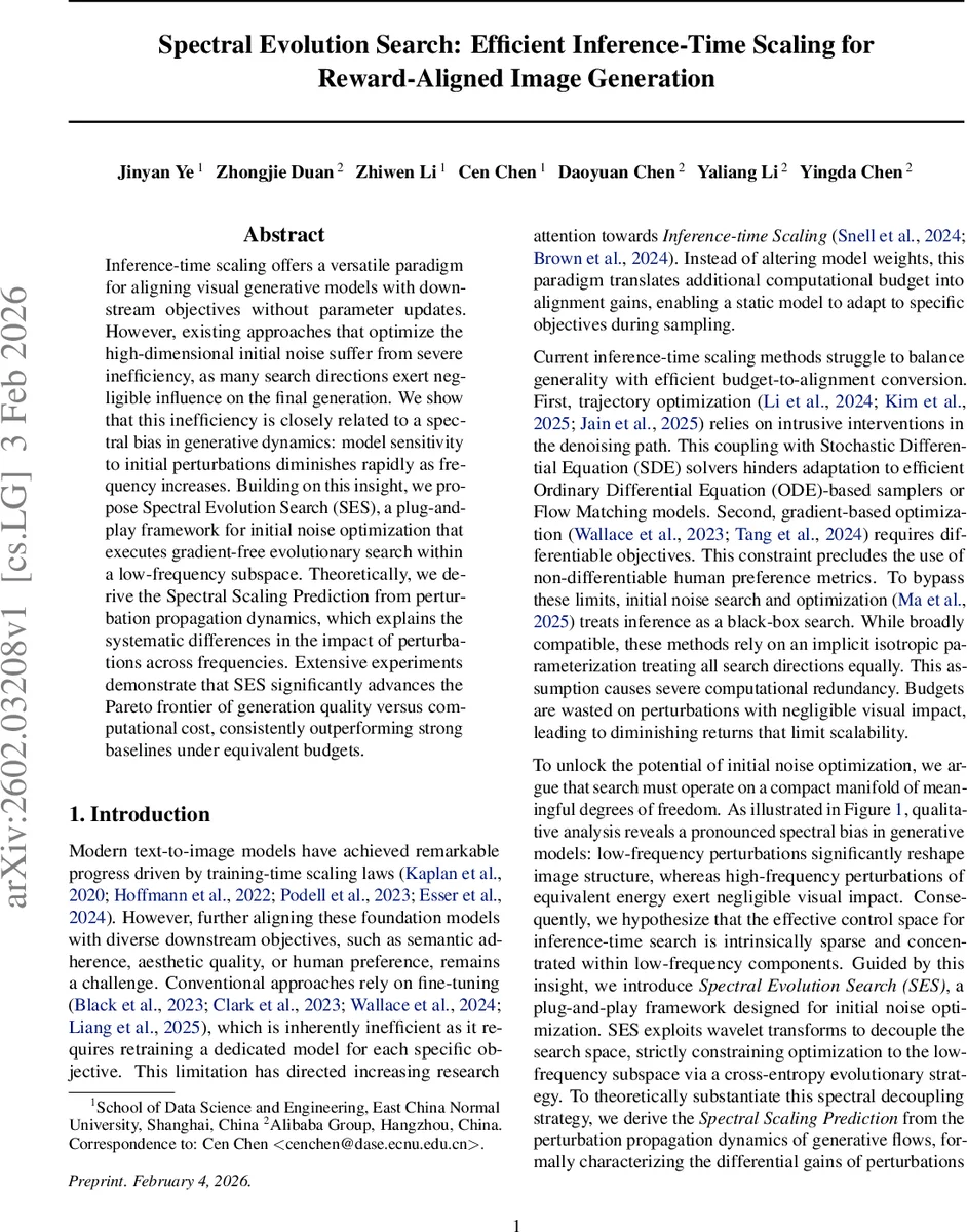 Spectral Evolution Search: Efficient Inference-Time Scaling for Reward-Aligned Image Generation