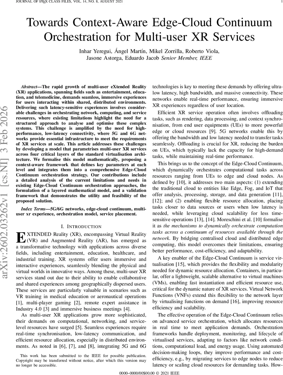 Towards Context-Aware Edge-Cloud Continuum Orchestration for Multi-user XR Services