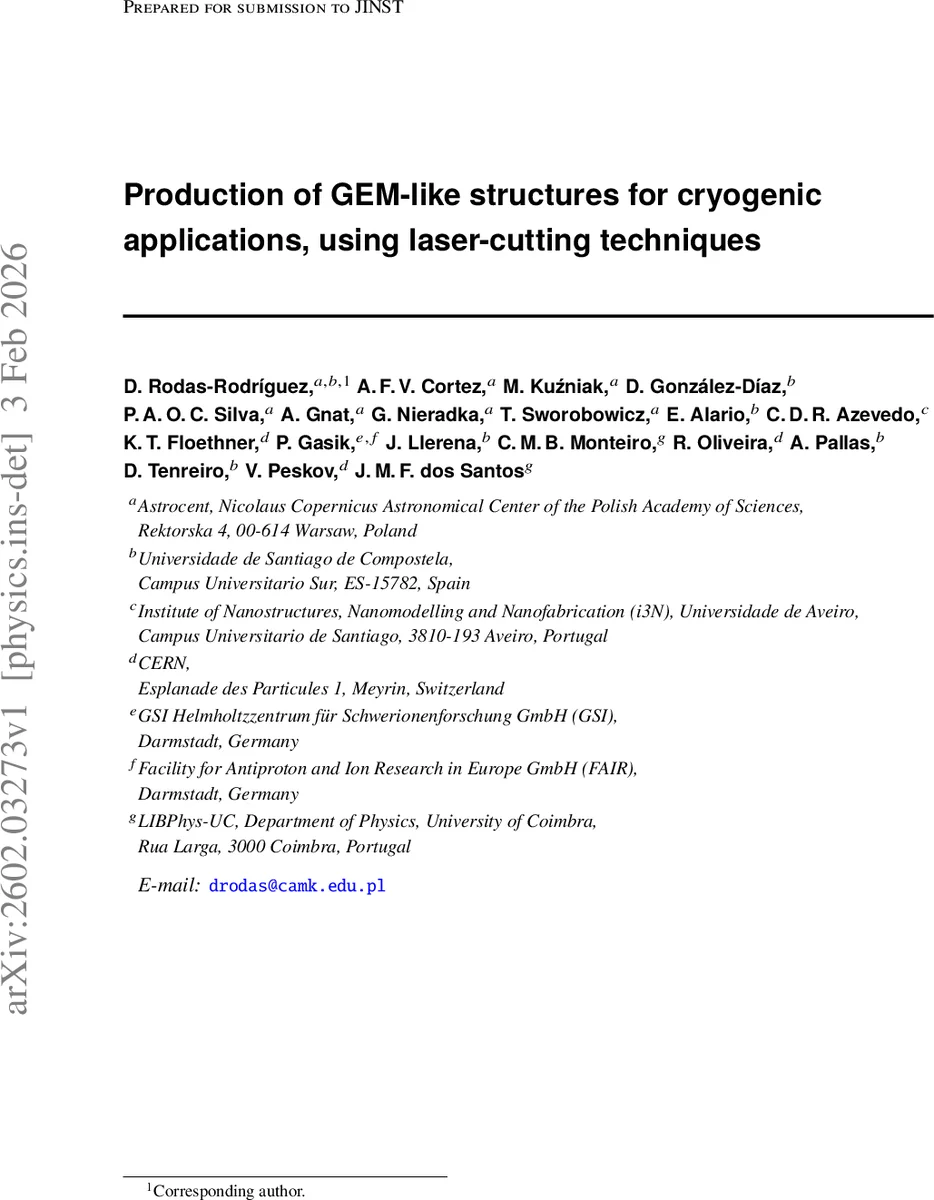 Production of GEM-like structures for cryogenic applications, using laser-cutting techniques