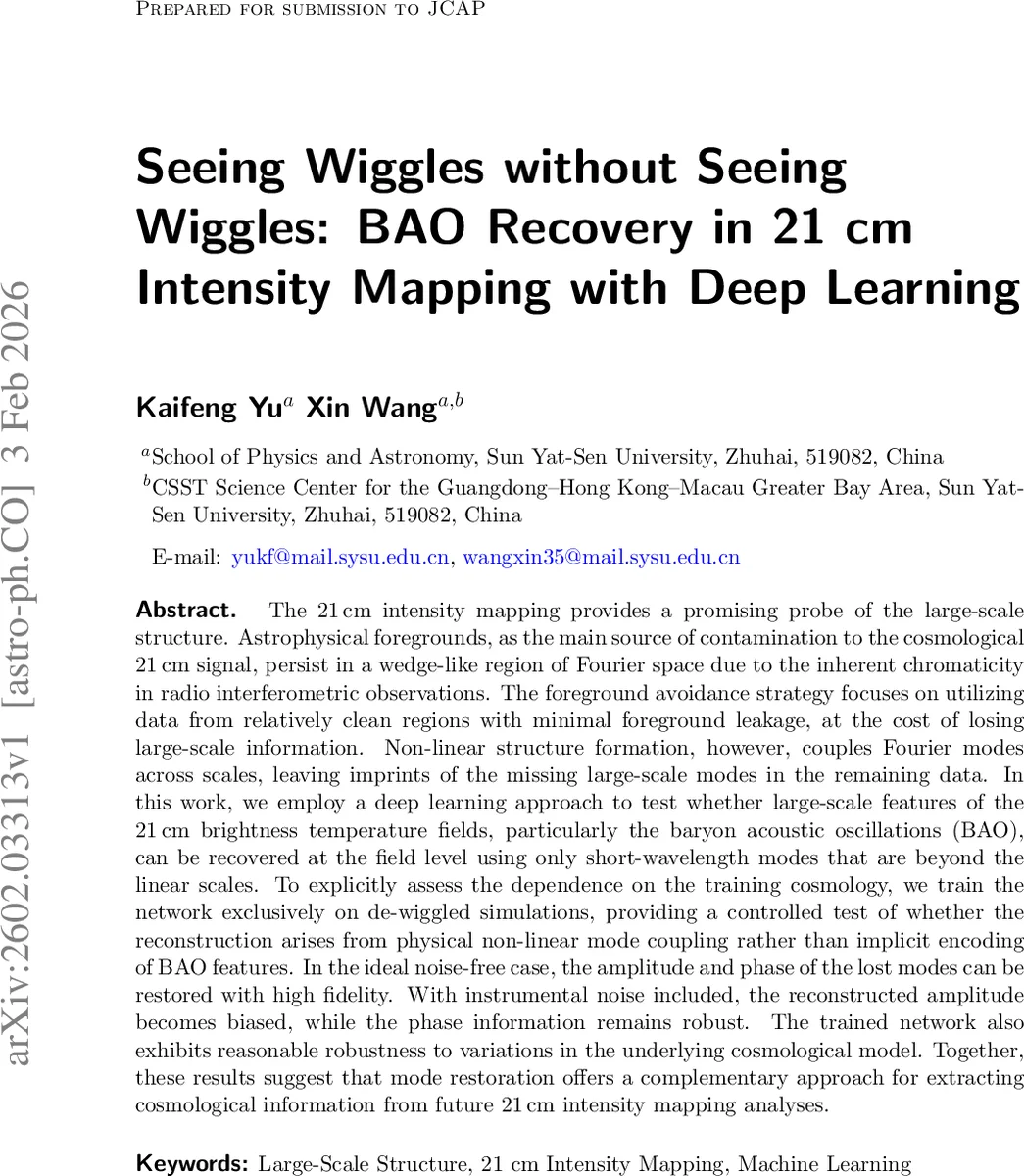 Seeing Wiggles without Seeing Wiggles: BAO Recovery in 21 cm Intensity Mapping with Deep Learning