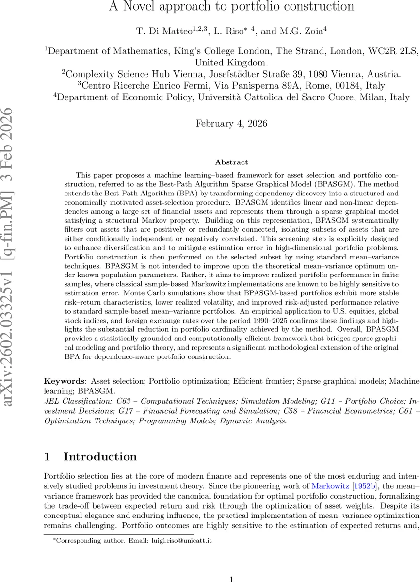 A Novel approach to portfolio construction