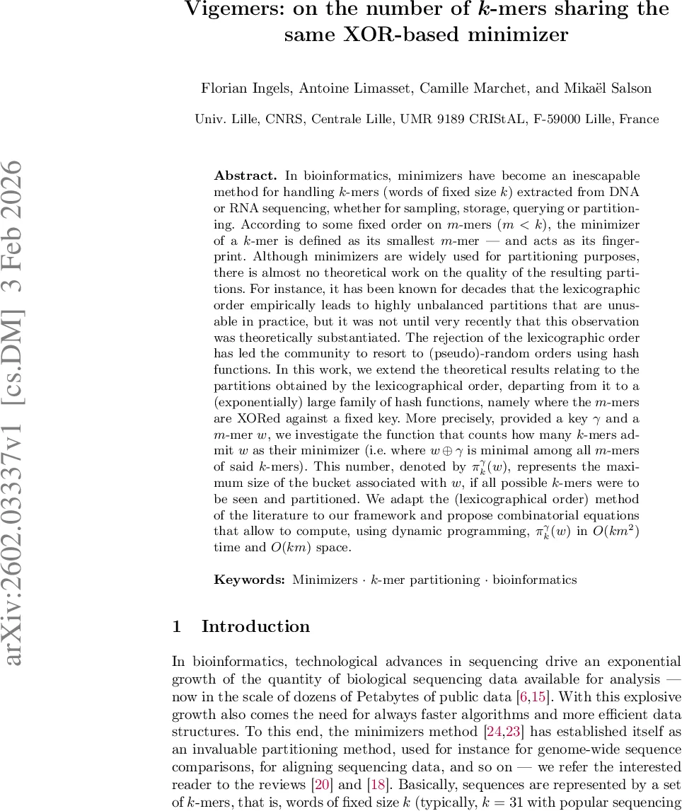Vigemers: on the number of $k$-mers sharing the same XOR-based minimizer