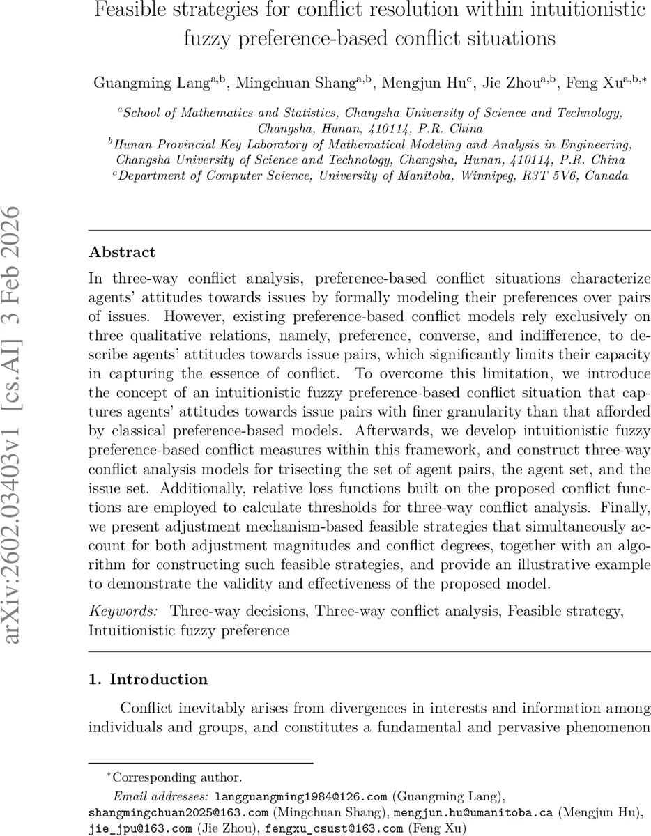 Feasible strategies for conflict resolution within intuitionistic fuzzy preference-based conflict situations