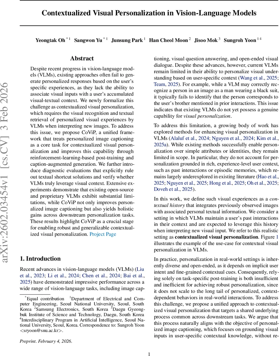 Contextualized Visual Personalization in Vision-Language Models