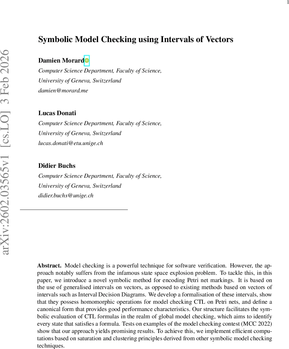 Symbolic Model Checking using Intervals of Vectors