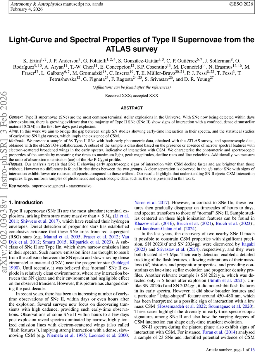 Light-Curve and Spectral Properties of Type II Supernovae from the ATLAS survey