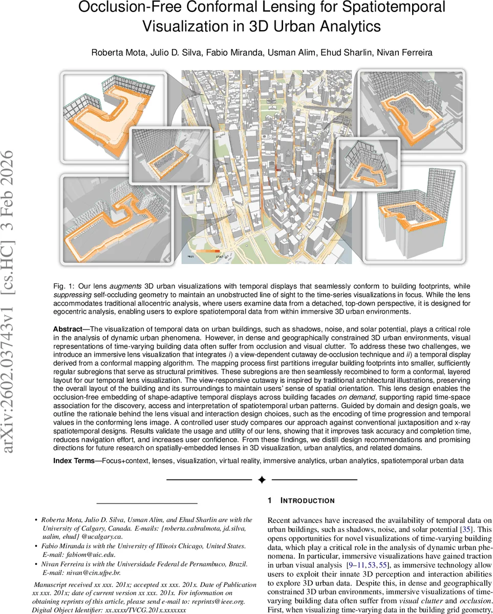 Occlusion-Free Conformal Lensing for Spatiotemporal Visualization in 3D Urban Analytics