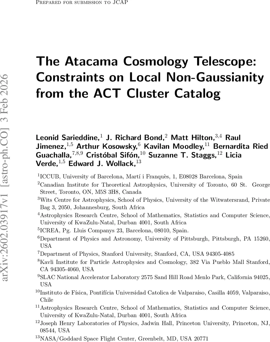 The Atacama Cosmology Telescope: Constraints on Local Non-Gaussianity from the ACT Cluster Catalog