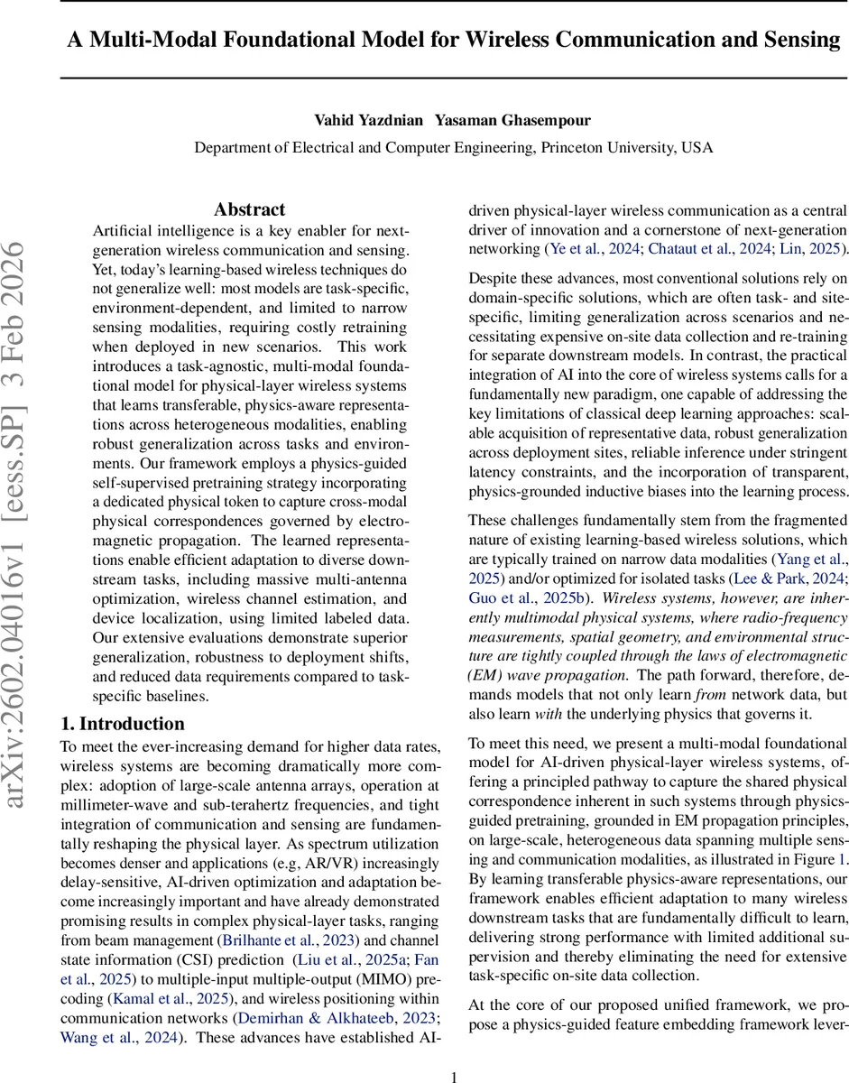 A Multi-Modal Foundational Model for Wireless Communication and Sensing
