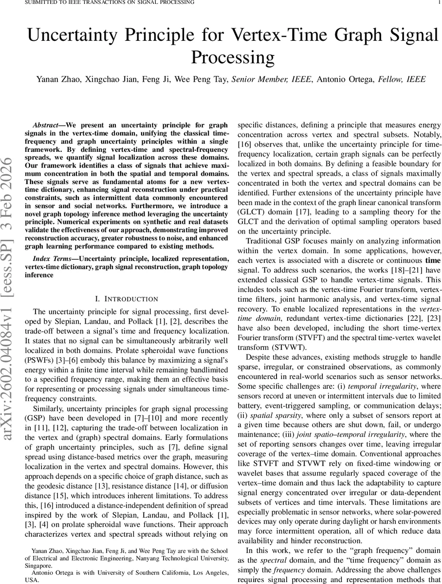 Uncertainty Principle for Vertex-Time Graph Signal Processing