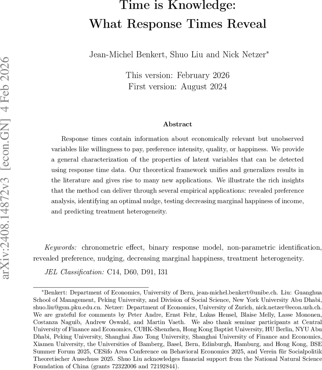 Time is Knowledge: What Response Times Reveal