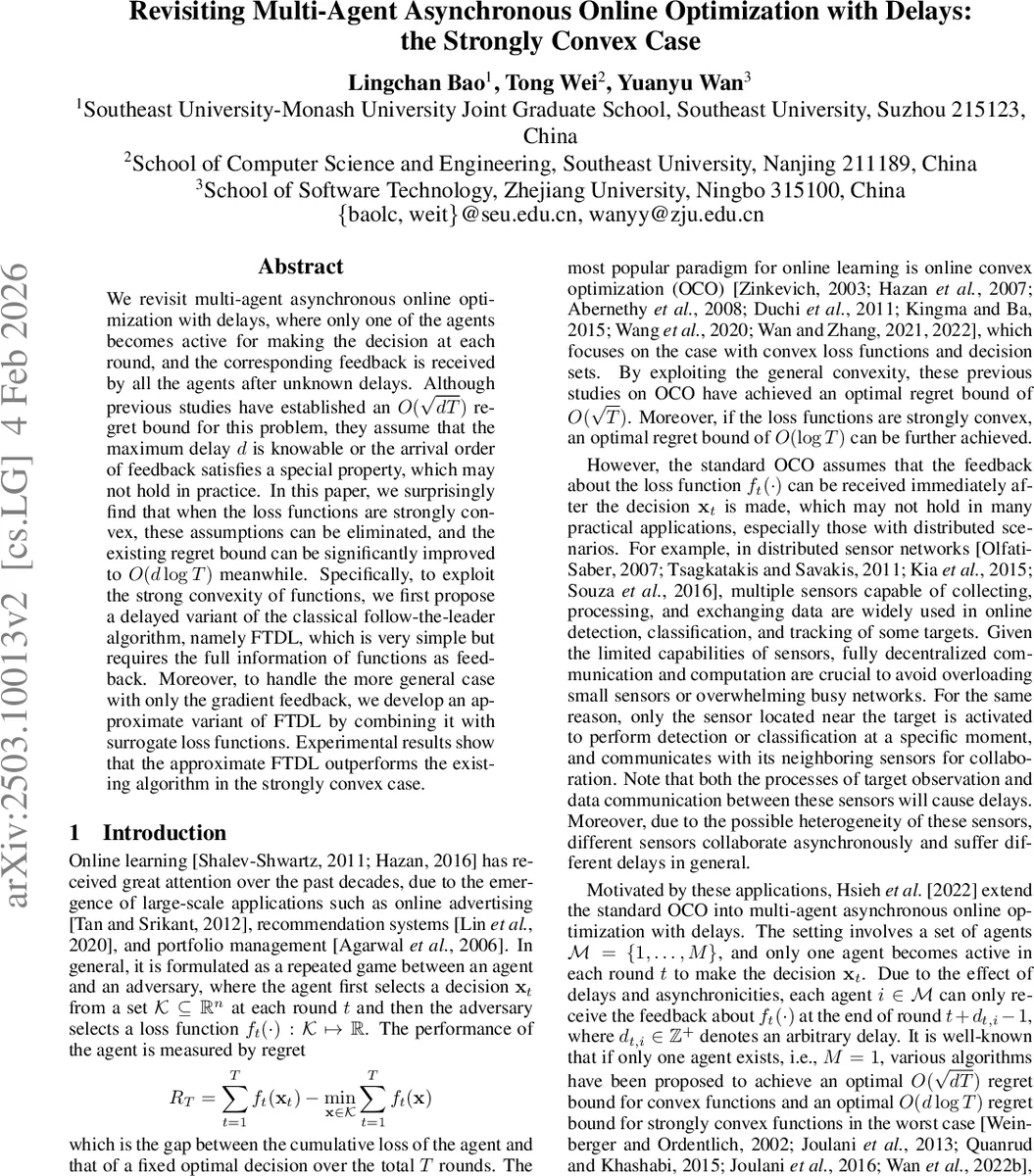 Revisiting Multi-Agent Asynchronous Online Optimization with Delays: the Strongly Convex Case