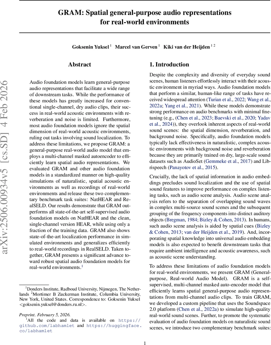 GRAM: Spatial general-purpose audio representation models for real-world applications