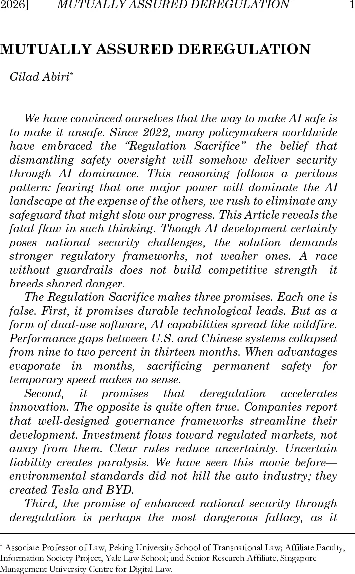 Mutually Assured Deregulation