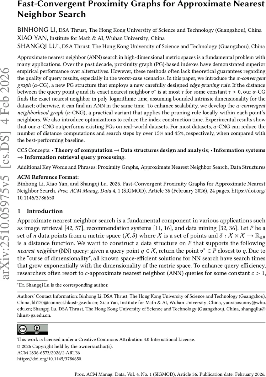Fast-Convergent Proximity Graphs for Approximate Nearest Neighbor Search