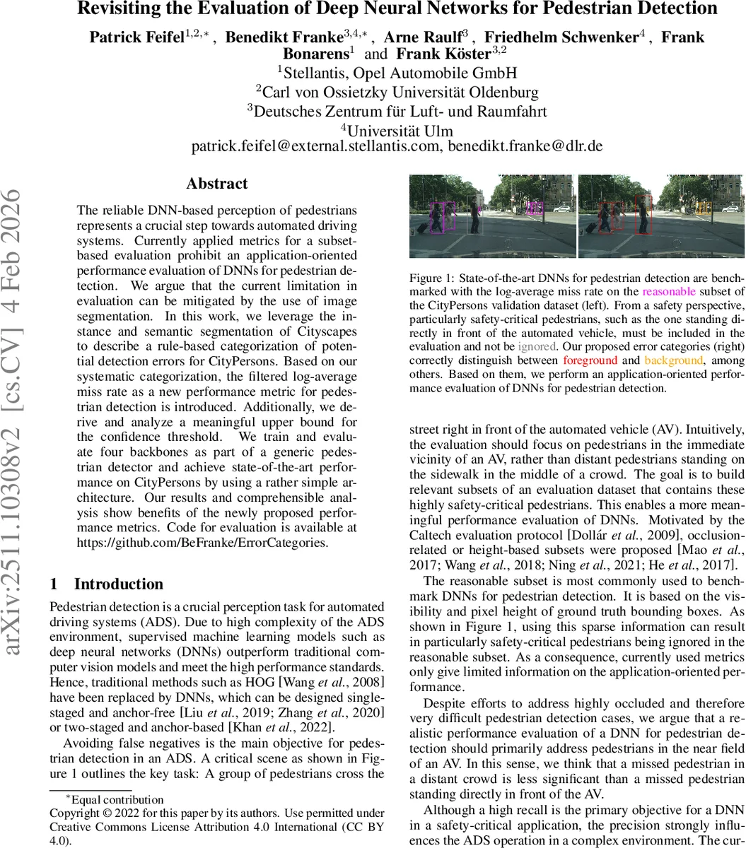 Revisiting the Evaluation of Deep Neural Networks for Pedestrian Detection