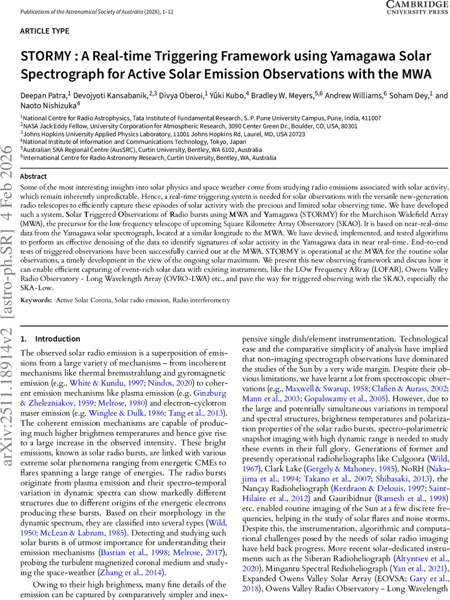 STORMY : A Real-time Triggering Framework using Yamagawa Solar Spectrograph for Active Solar Emission Observations with the MWA