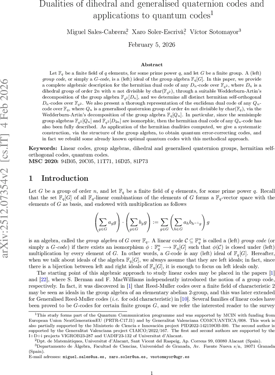 Dualities of dihedral and generalised quaternion codes and applications to quantum codes