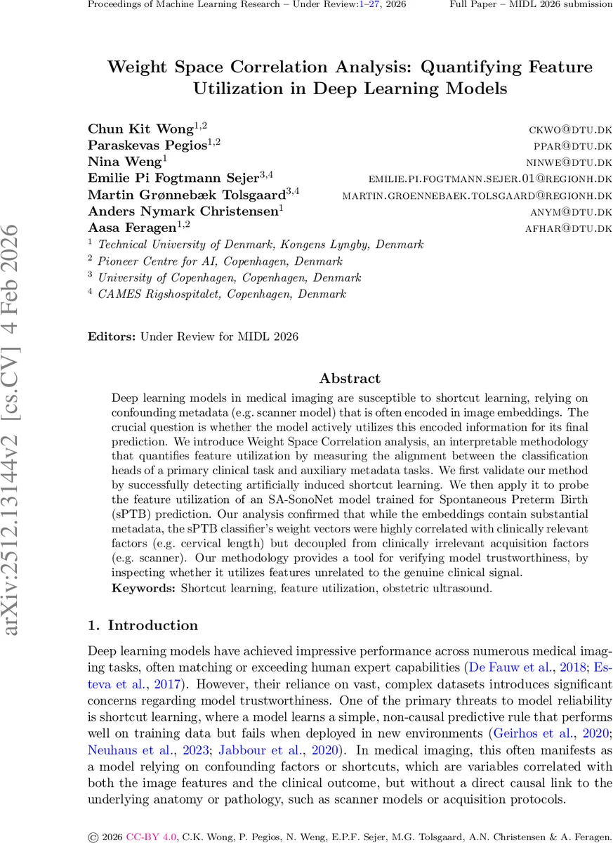 Weight Space Correlation Analysis: Quantifying Feature Utilization in Deep Learning Models