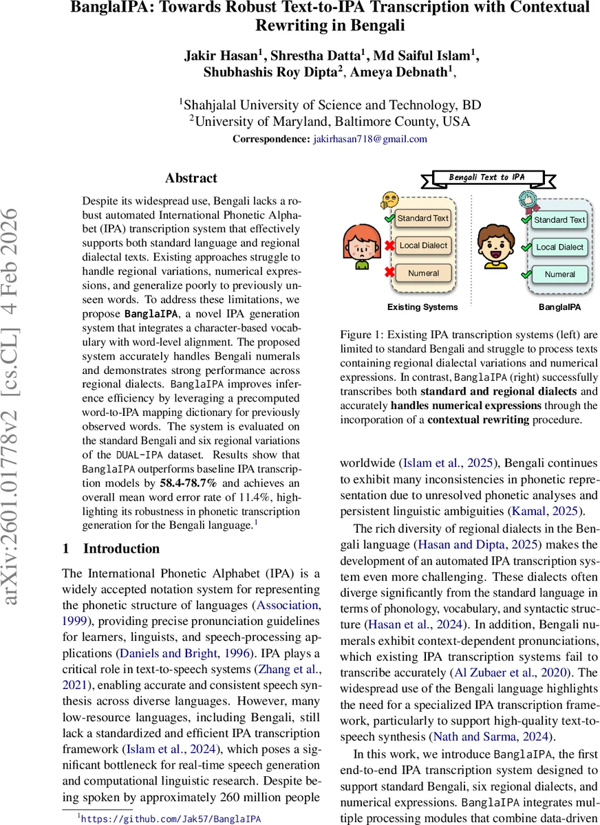 BanglaIPA: Towards Robust Text-to-IPA Transcription with Contextual Rewriting in Bengali