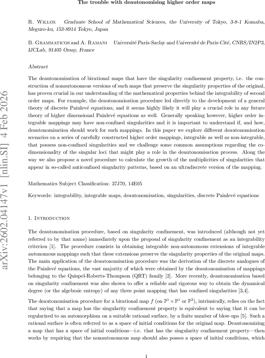 The trouble with deautonomising higher order maps